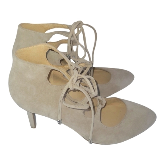 Karl Lagerfeld Jasmin Suede Lace-Up Neutral Pumps Sz 9 - Picture 9 of 11